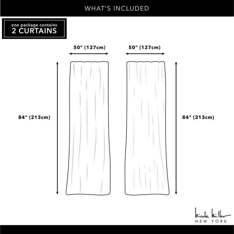 NICOLE MILLER NEW YORK Belfry Sheer Rod Pocket Top Curtain Panel Pair, Snowflake