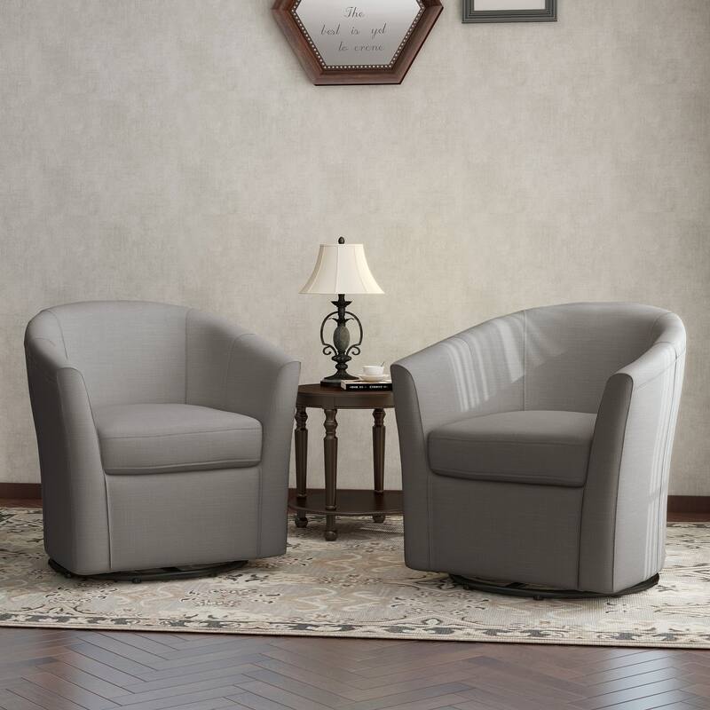 UIXE Swivel Barrel Accent Chair with Metal Base - 30.7"W x 29.9"H x 27.5"D