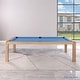 preview thumbnail 27 of 36, Olivia 8ft Vintage Ash Billiard Slate Pool Table with Dining Top Blue/Black