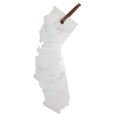 Lg Polished Marble "California" Cutting Board - A - White