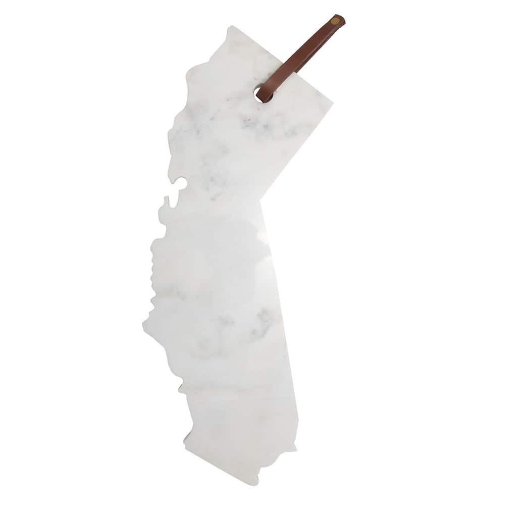 Lg Polished Marble "California" Cutting Board - A - White