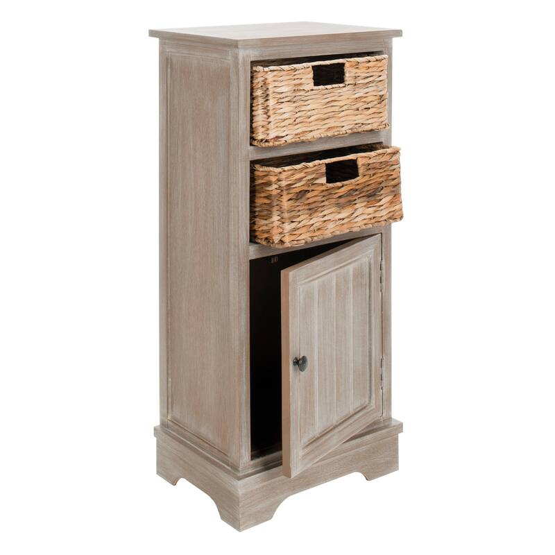 SAFAVIEH Golda Distressed Black Storage Cabinet - 15.9" x 11.8" x 35" - 16Wx12Dx35H