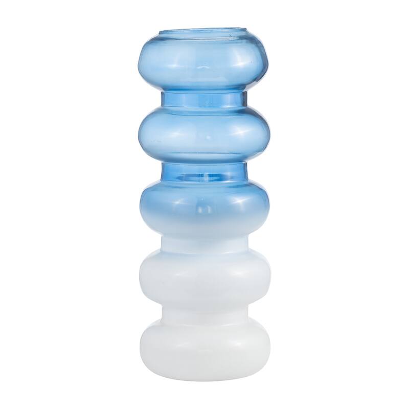 Sagebrook Home Glass Vase with Bold Bubble Design, Coastal Style