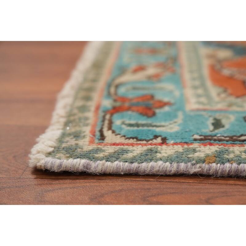 Hand Knotted Oriental 100% Wool Carpet Traditional All-Over Oranges & Rust Tabriz Area Rug - 3' 8'' X 3' 2''