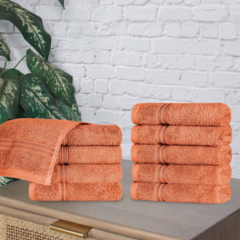 Superior Heritage Egyptian Cotton Absorbent Face Towel Set of 10 - Caramel Brown