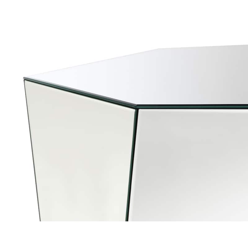 Capella Mirrored Abstract Geometric Coffee Table Silver