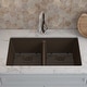 preview thumbnail 2 of 5, Lexicon Granite 32 Inch 50/50 Double Bowl Undermount Kitchen Sink Kit