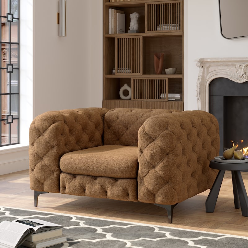 Corvus Aosta Chesterfield Tufted Velvet Club Chair
