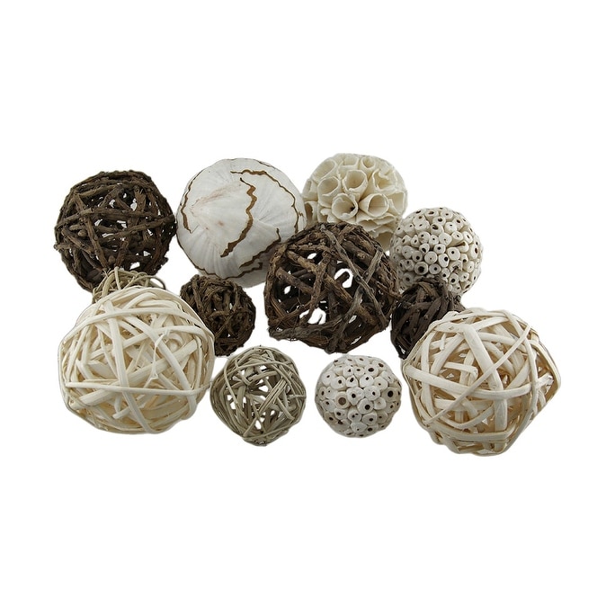 Exotic Dried Organic Decorative Spheres 18 Pc
