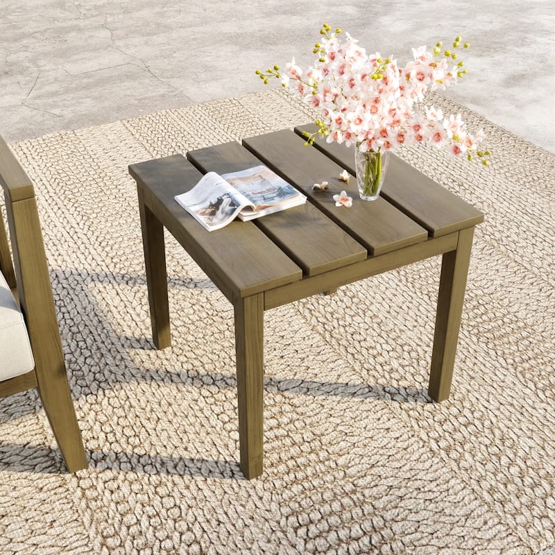Outdoor Patio Teak Wood Side Table Coffee Table - Side table - Brown