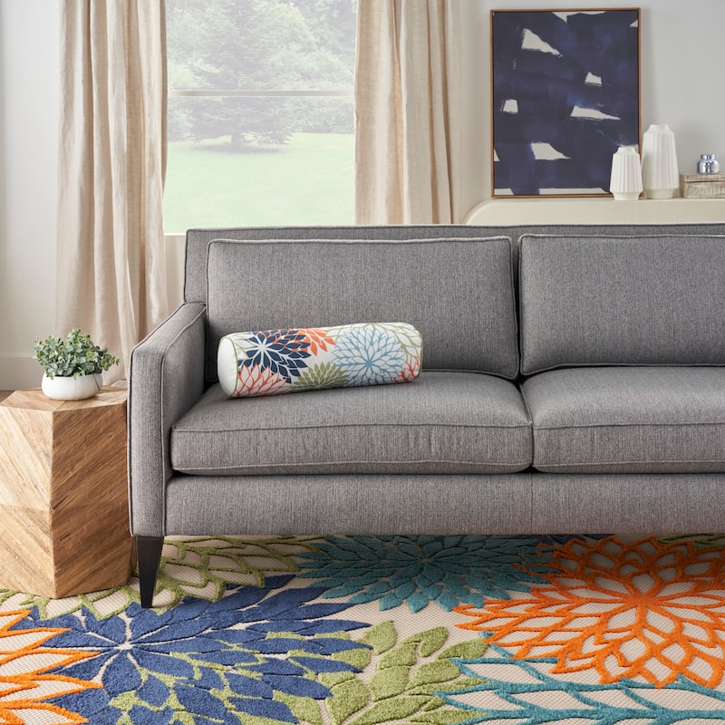 Mina Victory Aloha Tropical Floral Indoor Outdoor Throw Pillow