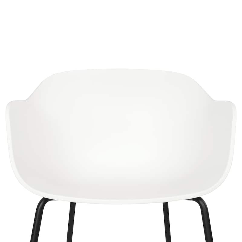 Furnish Theory Curve-K ML Indoor/Outdoor Dining Armchairs Arm Chairs w Polypropylene Shell & Powder-Coated Steel Legs (Set of 2)