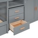 preview thumbnail 17 of 20, Twin Wooden Bunk Bed with Trundle, Cabinet, Wardrobe, Desk and Drawers