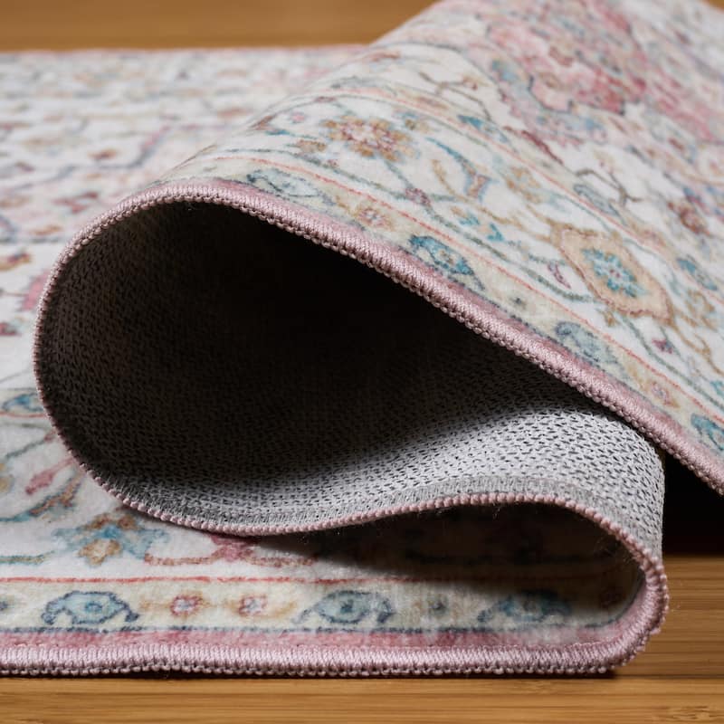 Licensed HGTV Everyday Chic Soft Flannel Zero Pile Printed Non-Slip Washable Indoor Area Rug