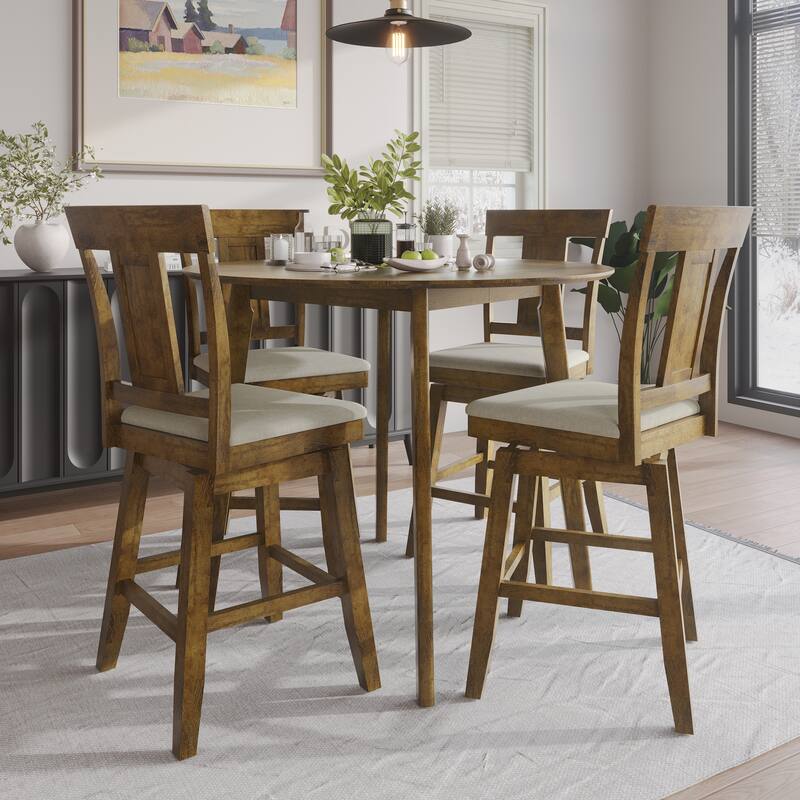 CraftPorch Luxury Swivel Counter Chair with Round Table