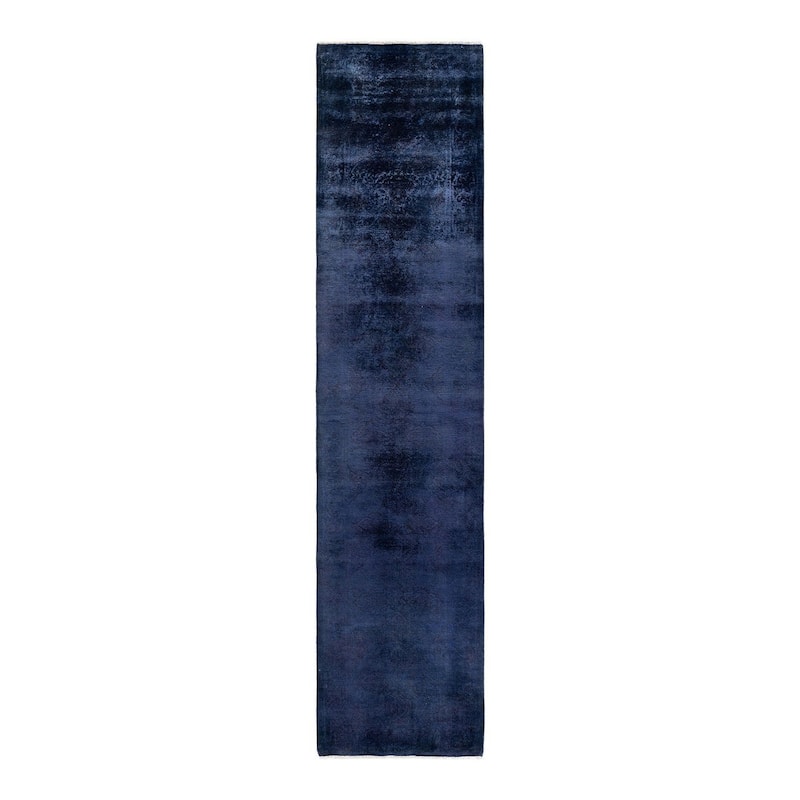 Fine Vibrance, One-of-a-Kind Hand-Knotted Runner Rug - Purple, 2' 7" x 11' 2" - 2' 7" x 11' 2"