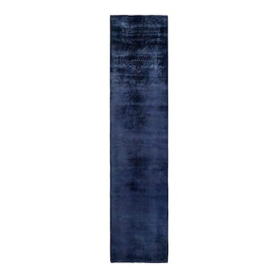 Fine Vibrance, One-of-a-Kind Hand-Knotted Runner Rug - Purple, 2' 7" x 11' 2" - 2' 7" x 11' 2"