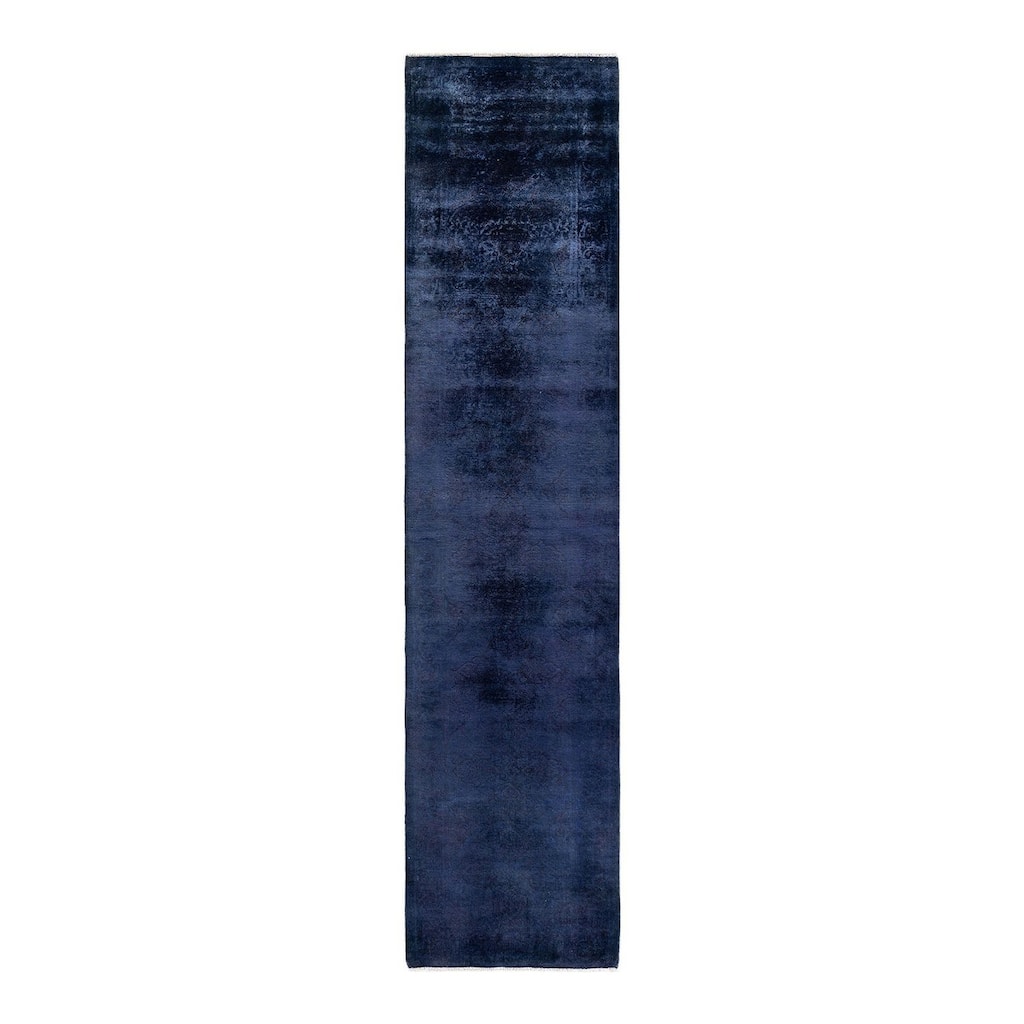 Fine Vibrance, One-of-a-Kind Hand-Knotted Runner Rug - Purple, 2' 7" x 11' 2" - 2' 7" x 11' 2"