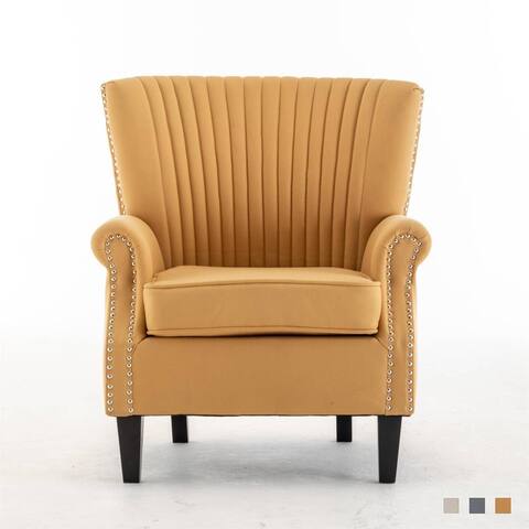 Living Room Wingback Chair, Tufted Armchair with Padded Seat 3 Color