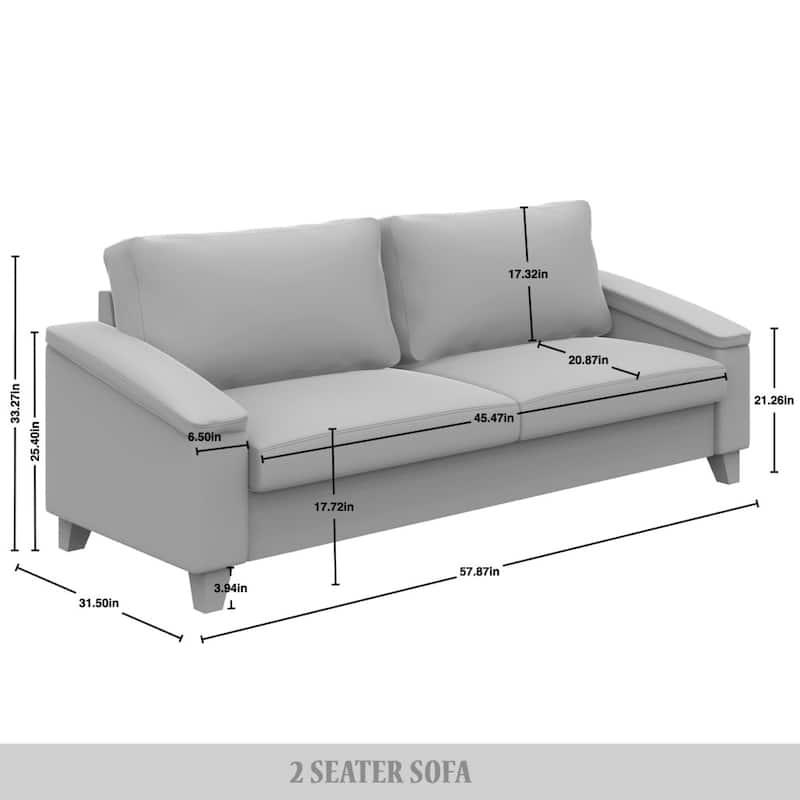 CraftPorch Simple Style Linen Upholstered 3-Piece Living Room Set