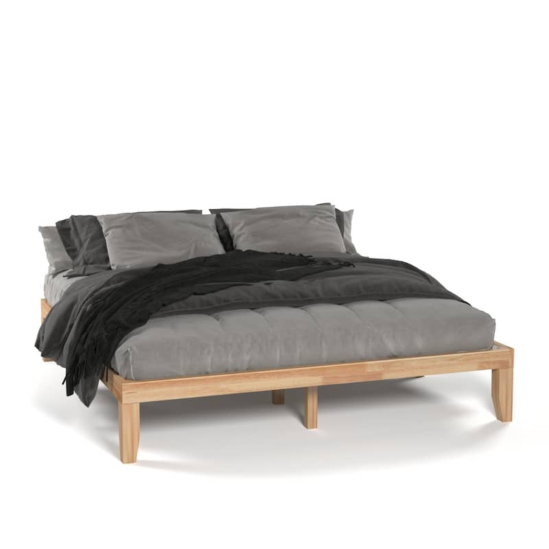 Costway King Size 14'' Wooden Bed Frame Mattress Platform Wood Slats