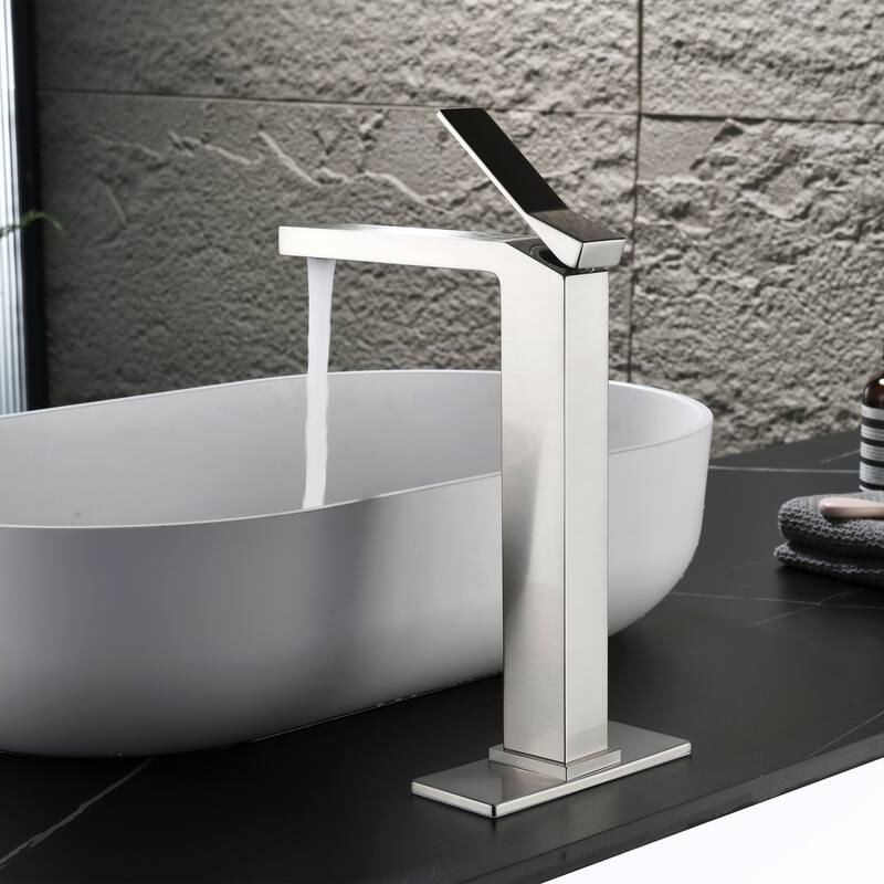 Rbrohant Single Handle Single Hole Bathroom Vessel Sink Faucet, Waterfall Spout Bathroom Faucet,RV Lavatory Vessel Faucet