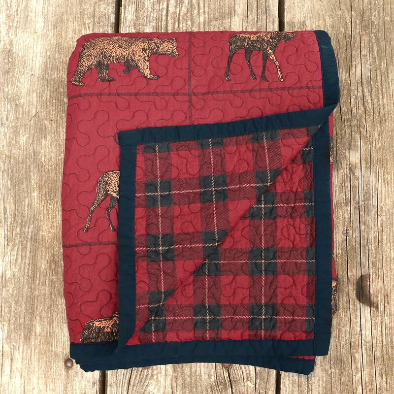 Paseo Road by HiEnd Accents Woodland Plaid Reversible Quilt Set, King, 3PC