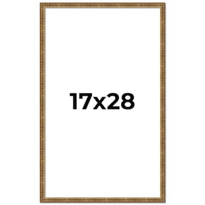 17x28 Frame Gold Solid Wood Picture Frame - Complete Modern Photo
