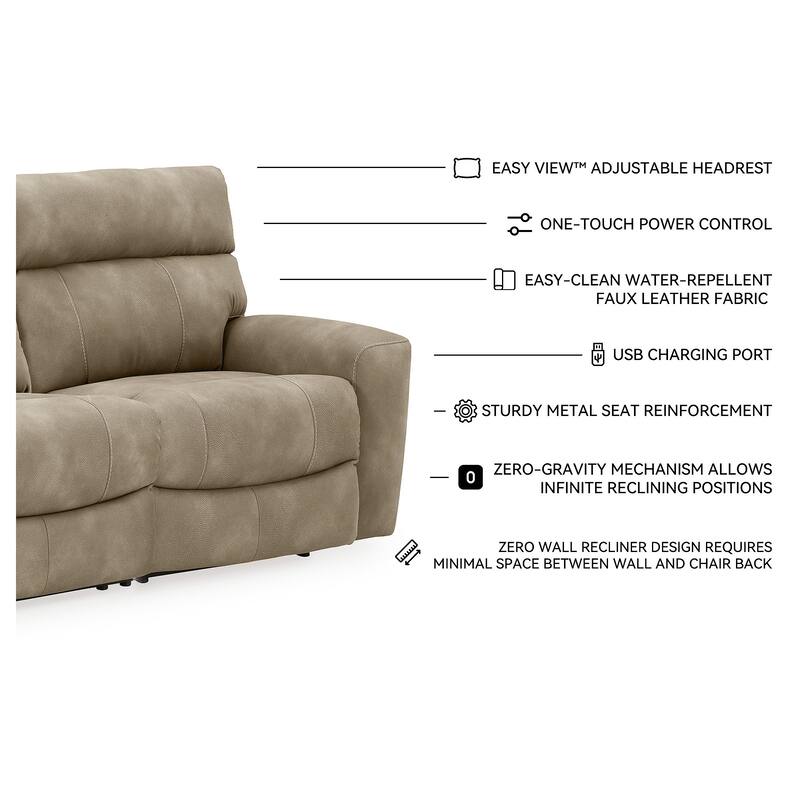 Signature Design by Ashley Next-Gen DuraPella 2-Piece Power Reclining Sectional Loveseat - 77"W x 42"D x 41"H