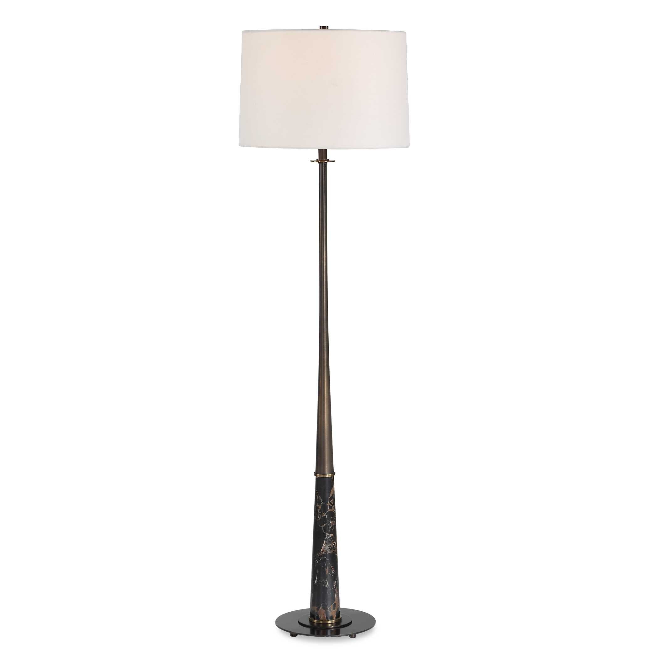 Uttermost Tallarico Brass & Marble Floor Lamp - 16." D x 16." W x 61." H
