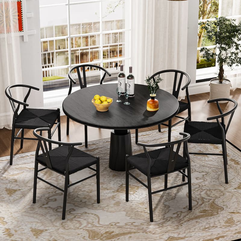 Set of 2 Handwoven Boho Dining Chairs