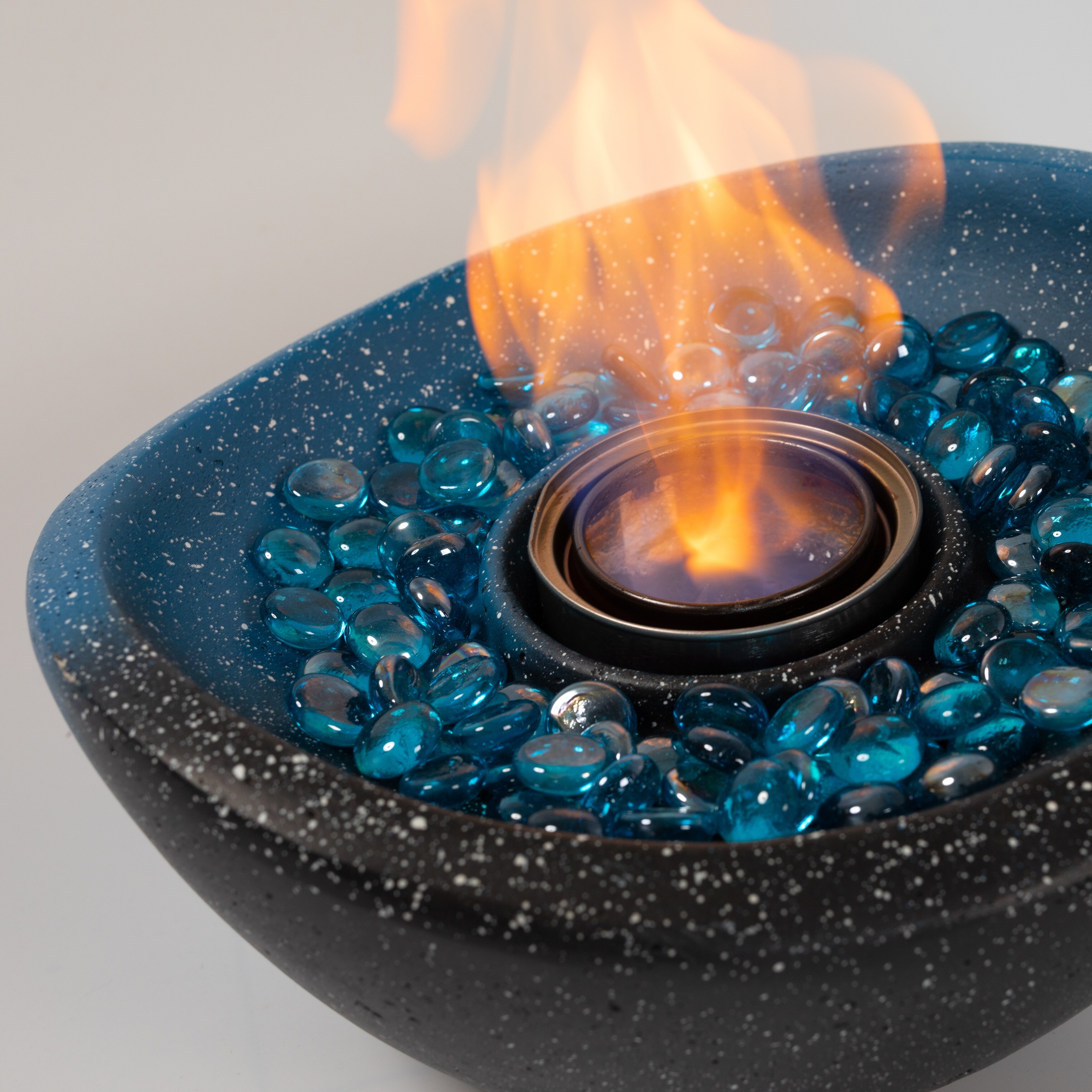 Tabletop Fire Pit Blue-Black with Spray dot Ethanol Fireplace