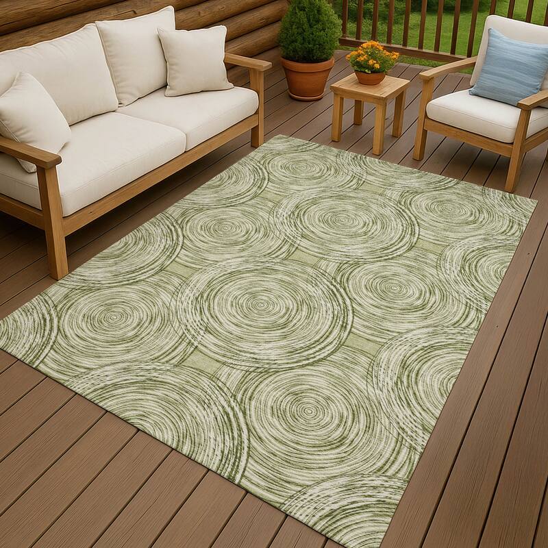 Machine Washable Indoor/ Outdoor Modern Pune Chantille Rug