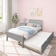 preview thumbnail 5 of 27, Max and Lily Twin-Size Bed with Panel Headboard and Trundle Grey