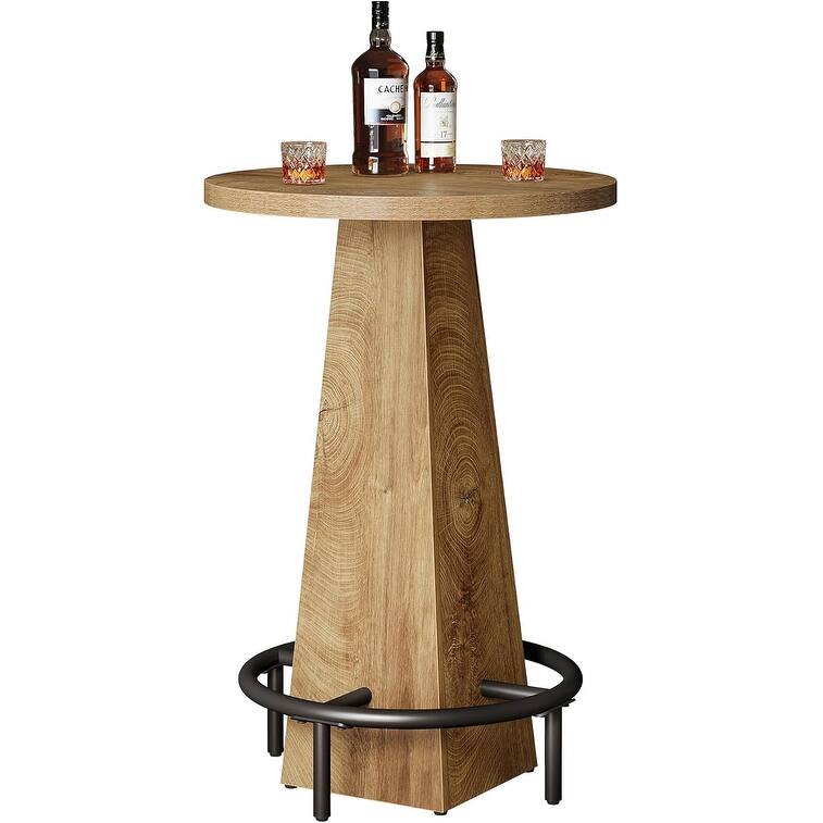 Small Bar Table, 37.4" High Round Pub Table (Only Table)