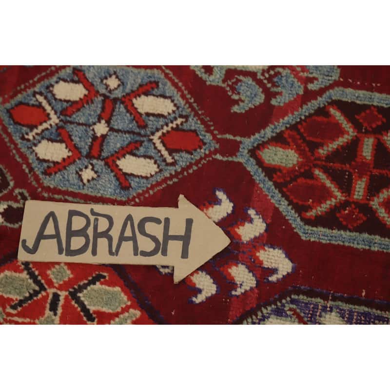 Hand Knotted Oriental 100% Wool Carpet Traditional All-Over Red Shiraz Area Rug - 9' 5'' X 6' 5''