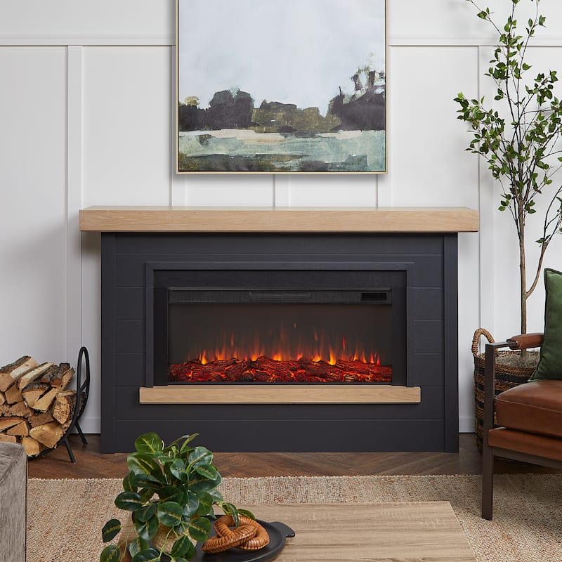 Bernice Landscape Electric Fireplace in Charcoal by Real Flame