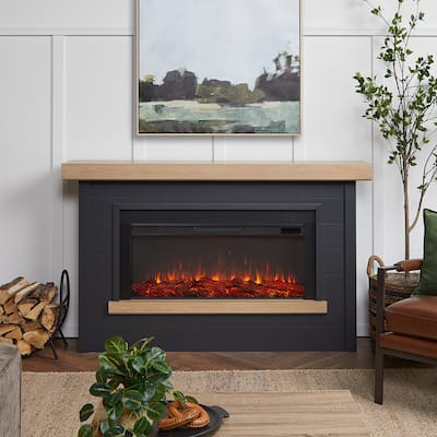 Bernice Landscape Electric Fireplace in Charcoal by Real Flame