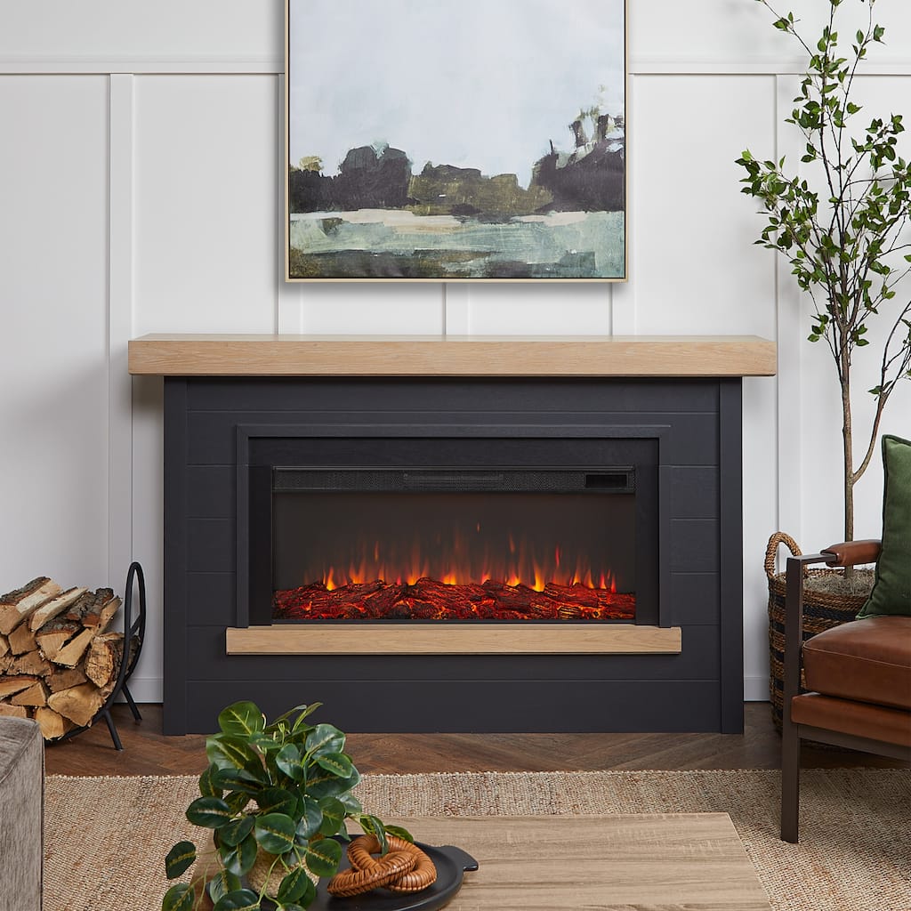 Bernice Landscape Electric Fireplace in Charcoal by Real Flame