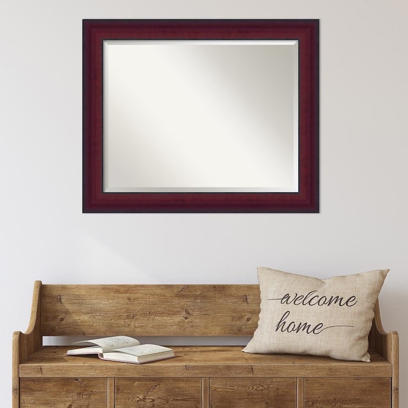 Canterbury Cherry Beveled Wood Framed Wall Mirror - Canterbury Cherry