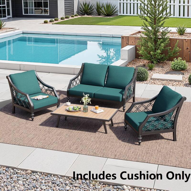 Crestlive Products Outdoor Deep Seat Cushion Chair Set - 4PC - MALACHITE