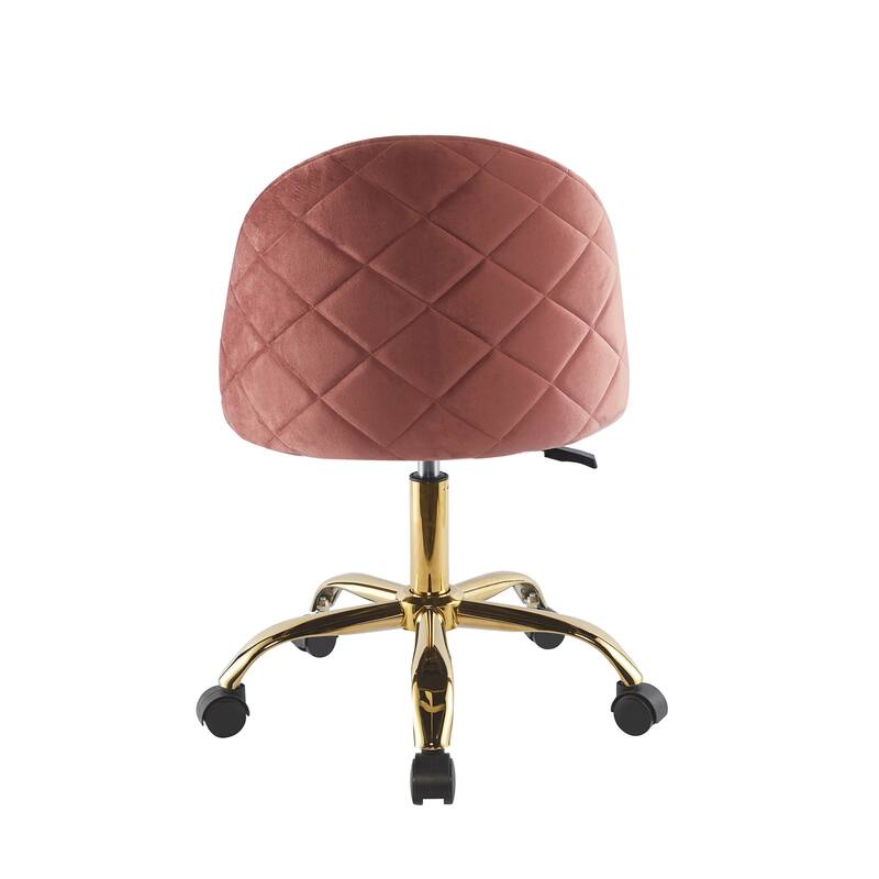 Porthos Home Hux Office Chair, Velvet Upholstery, Gold Chrome Legs