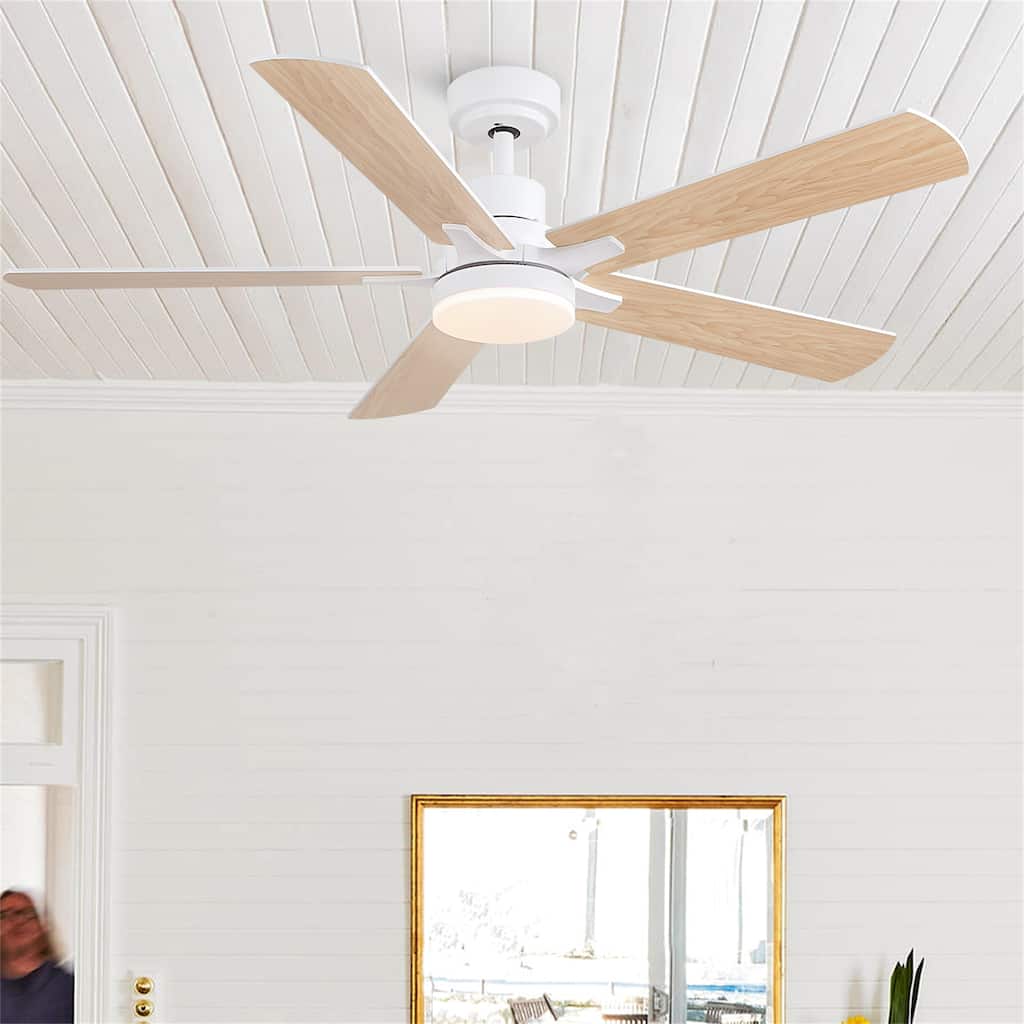 52" Lowe Profile Ceiling Fan with Light and Plywood Blades