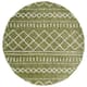 SAFAVIEH Arizona Shag Lotta Moroccan 1.2-inch Thick Rug - 6'7" x 6'7" Round - Green/Ivory