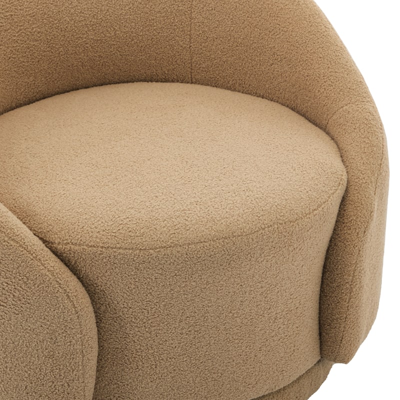 Velvet Boucle Upholstered Accent Chairs Swivel Barrel Chair (Set of 2)