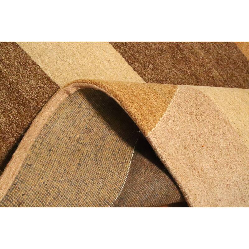 Hand Knotted Oriental 100% Wool Carpet Modern Geometric Multi-Colored Gabbeh Area Rug - 8' 0'' X 5' 8''