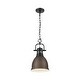 preview thumbnail 2 of 0, Yep by Golden Lighting Duncan 1-light 9in Chain Hung Pendant in Matte Black and Rubbed Bronze shade