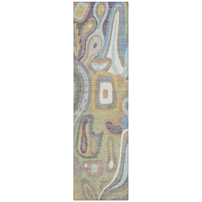 Machine Washable Indoor/ Outdoor Modern Picasy Chantille Rug