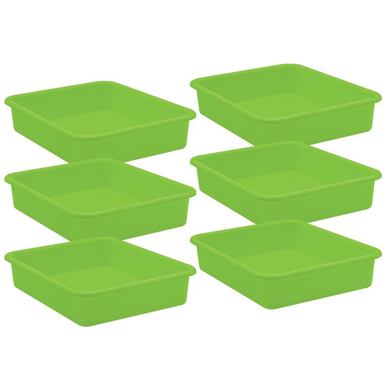 Teacher Created Resources Lime Large Plastic Letter Tray, Pack of 6
