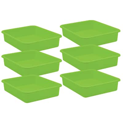 Teacher Created Resources Lime Large Plastic Letter Tray, Pack of 6